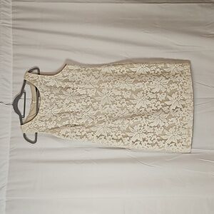 Ivory Lace Cocktail Dress, Size 16